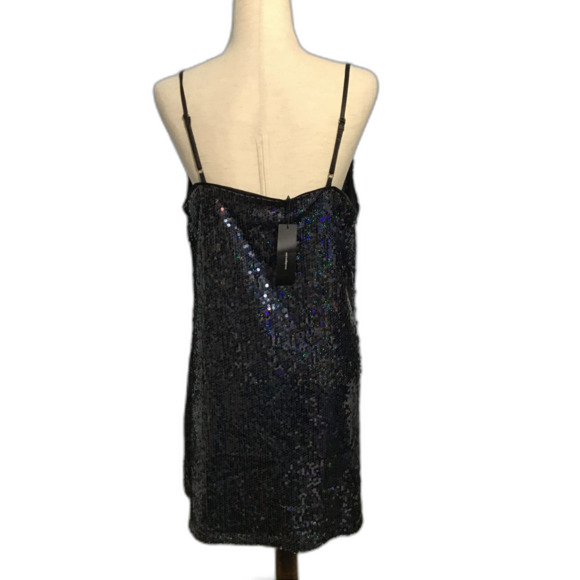 Allegra K Sequin V-Neck Prom Mini Dress LG - Picture 4 of 8